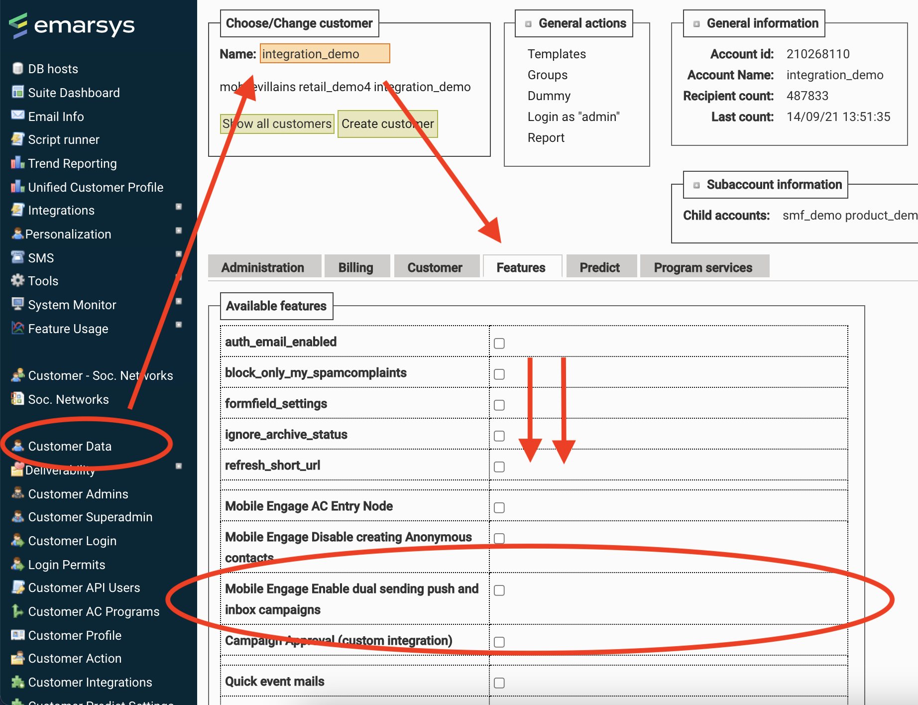 Enabling dual sending feature