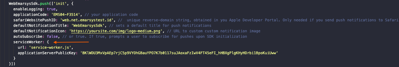 Service Worker Settings