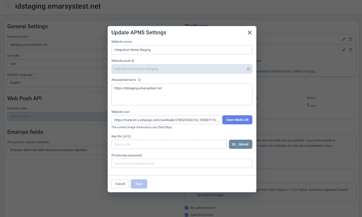 Update Safari Push Package